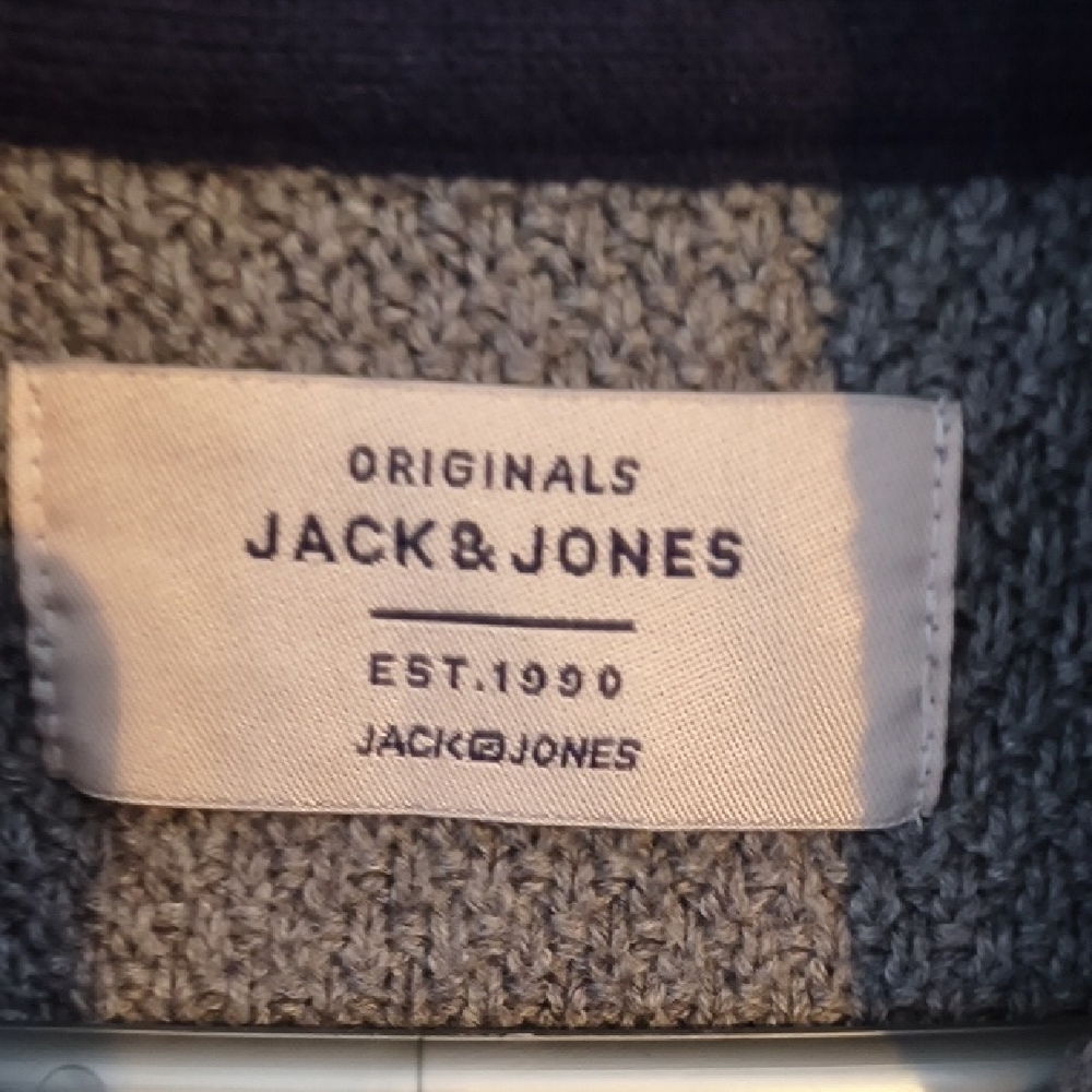 Jack & Jones " Jortony " 100% Cotton Shawl Neck Sweater - Men's Small - Grey - Picture 2 of 7